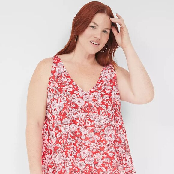 Red Lightweight Lane Bryant Tanktop - Picture 1 of 5
